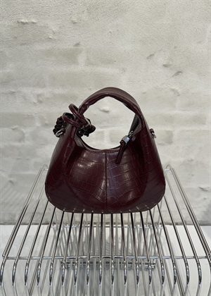 Hobo mini croco pelinova bag Burgundy B2070018 Ganni 